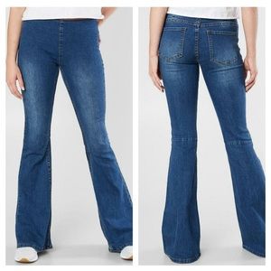 High waisted stretch flare jeans